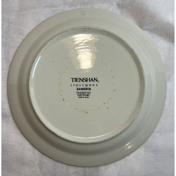 Tienshan Sangria Stoneware Dinner Plates - Set of 2, 10.75", Vtg. Fruit Pattern - Picture 2 of 3